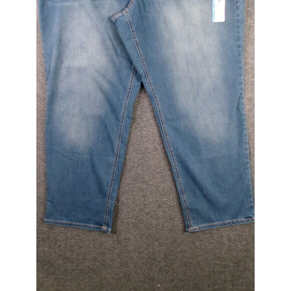 Terra Sky Jeans Women 24W Petite Blue Regular Straight High Rise Tummy Control - Picture 3 of 16